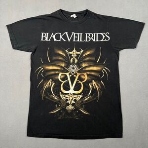 Black Veil Brides Band T Shirt Mens Medium Black Cotton Bay Island Tag Metal‎